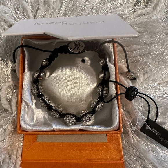 Joseph Nogucci Black cord diamond look adjustable bracelet - Picture 2 of 3